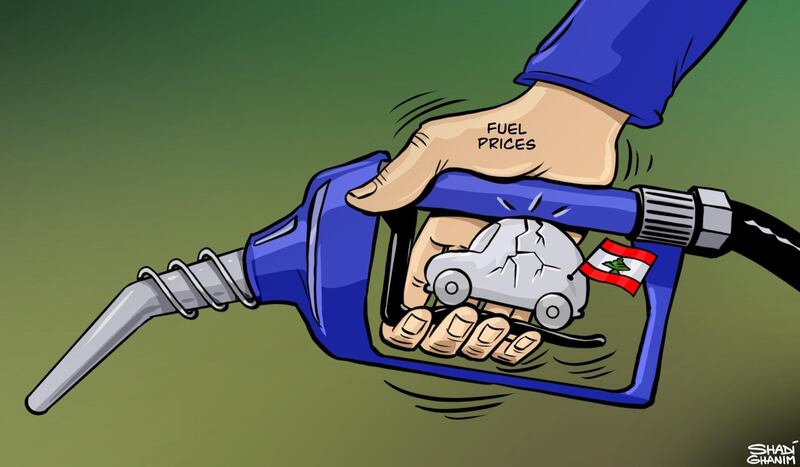 Our cartoonist's take on the rising fuel prices in Lebanon