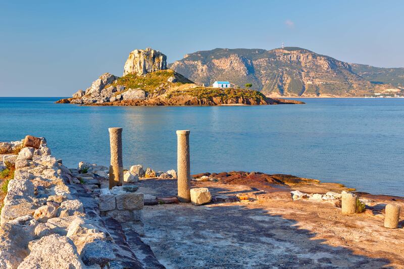 Kastri Island and ruins on Kos, Greece. Getty Images