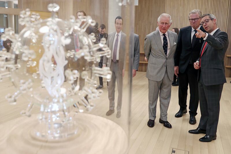 Prince Charles visited AstraZeneca on Tuesday, to officially open their new global Research and Development facility at the Cambridge Biomedical Campus. AP