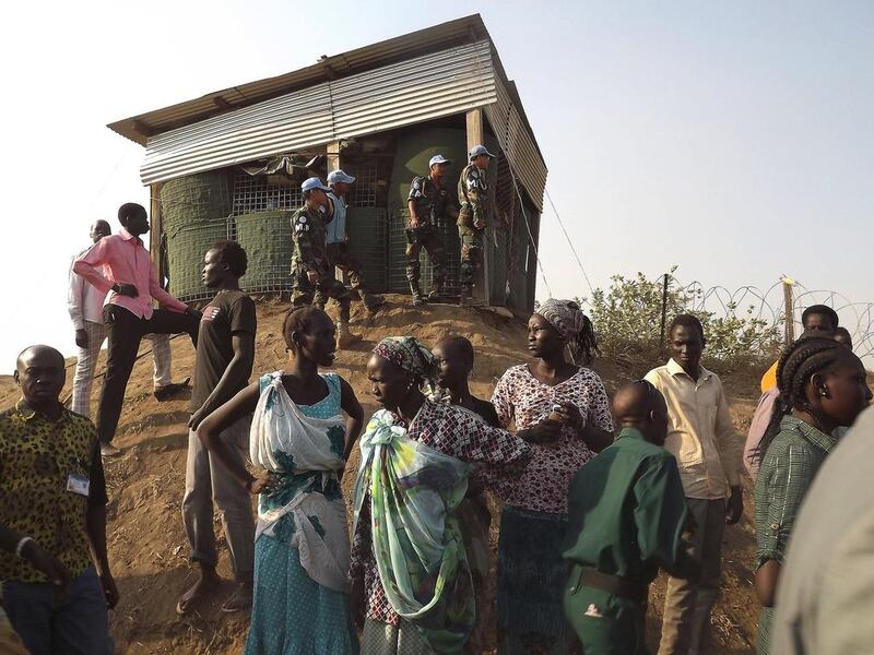 People seek refuge in a UN compound in Juba, South Sudan. AFP

