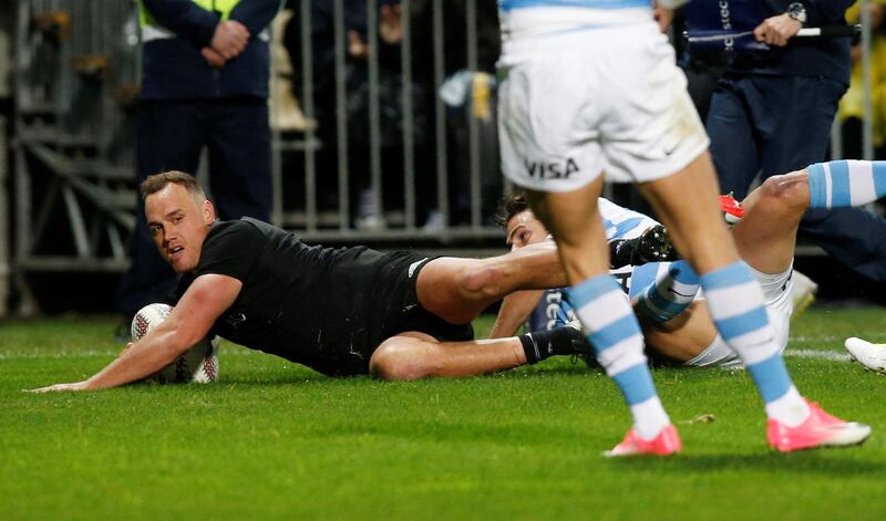 Rugby Union - Championship - New Zealand All Blacks vs Argentina Pumas - New Plymouth, New Zealand - September 9, 2017 - New Zealand's Israel Dagg scores a try.  REUTERS/Nigel Marple