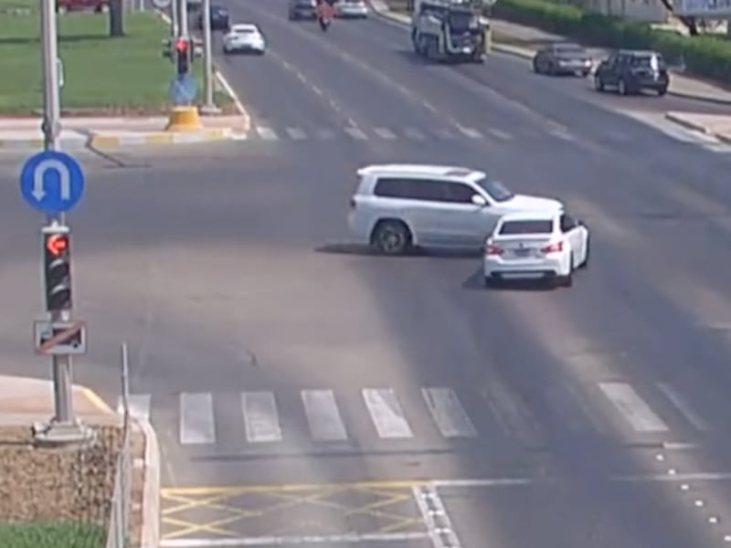 A video shared by Abu Dhabi Police shows the dangers of jumping traffic lights. Photo: Abu Dhabi Police