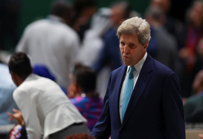 US Special Presidential Envoy for Climate John Kerry attends the Cop28 opening session. Reuters