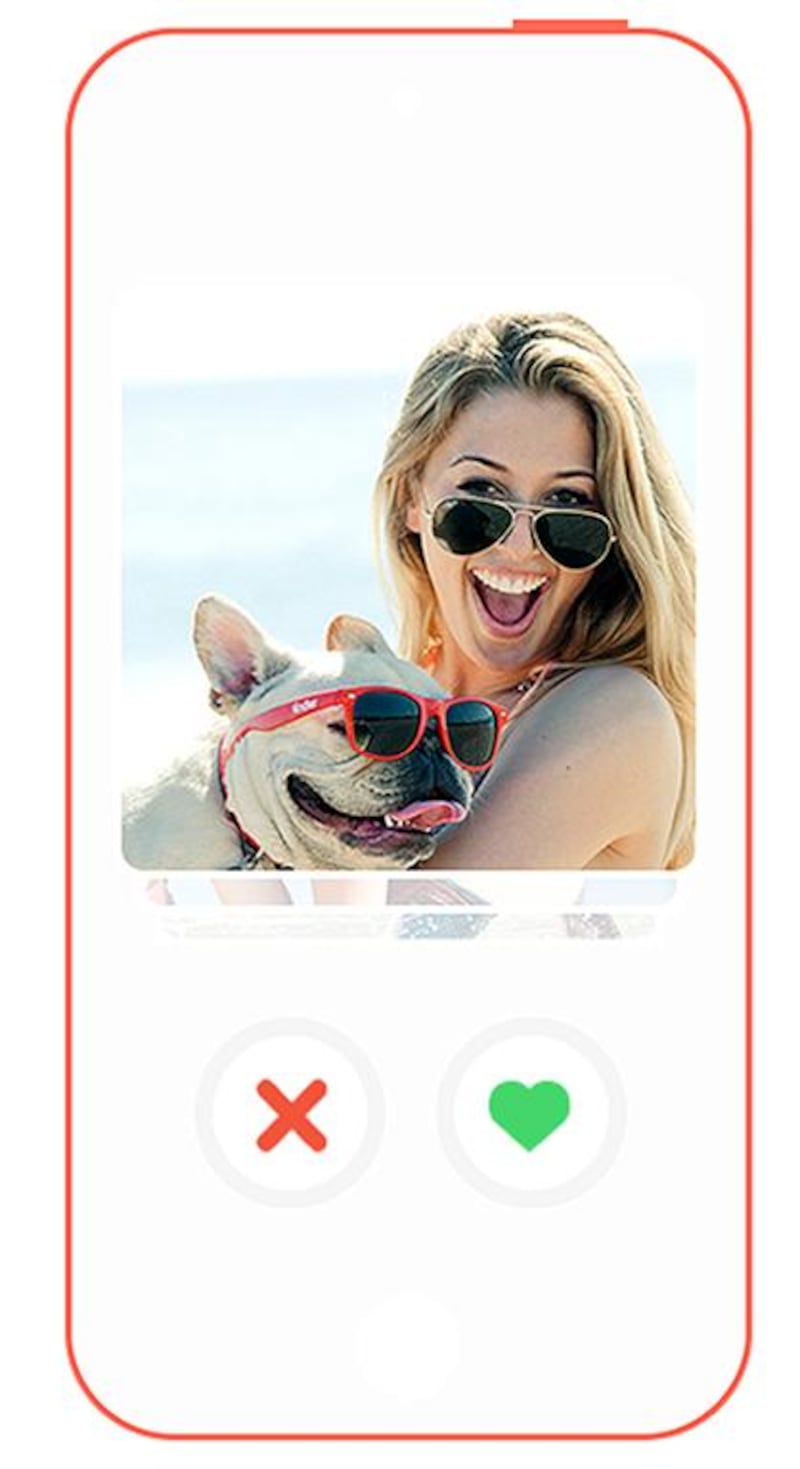 Tinder users swipe left or right depending on whether they like the other’s photographs. Courtesy Tinder