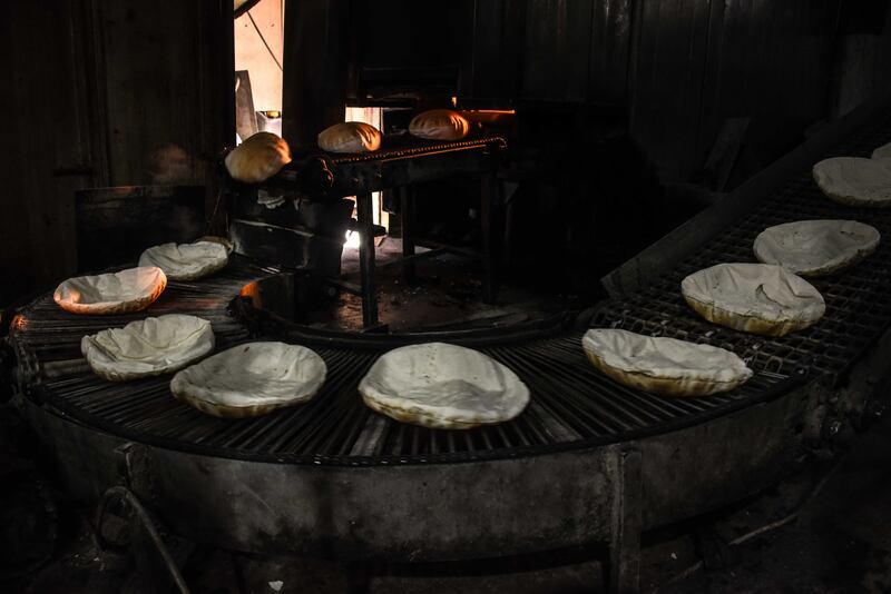 The manager at Tarik Al Ridani bakery says it is one of only two producers still operational in the city and with two tonnes of flour left, it will soon run out of bread. Elizabeth Fitt for The National