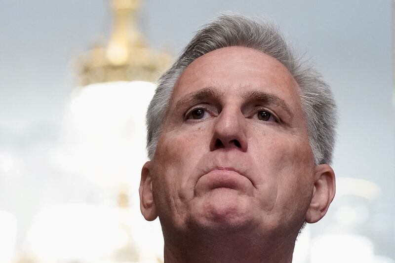 US House Speaker Kevin McCarthy after the House of Representatives passed a stopgap government funding bill to avert an immediate government shutdown, on Capitol Hill in Washington, on  September 30. Reuters