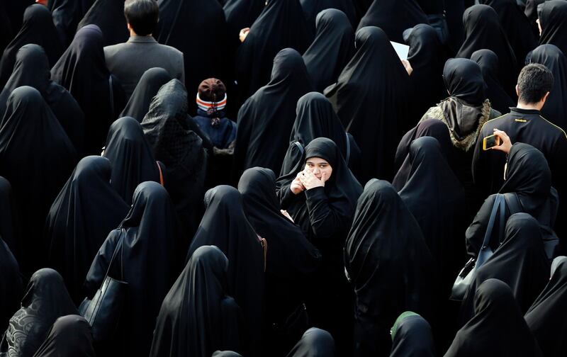 Iranian women take to the streets to mourn the death of Suleimani. EPA