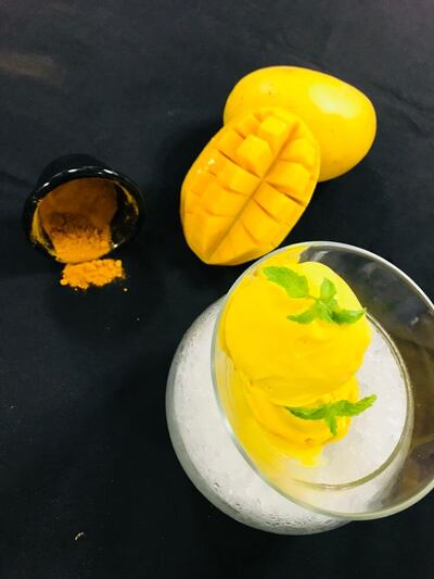 Mango turmeric ice cream