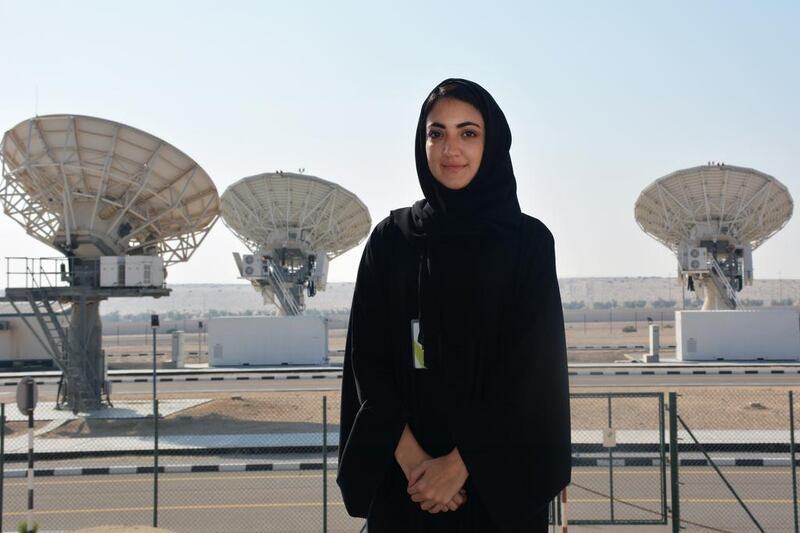 Mariam Al Ali, 22, electrical engineer for Mubadala’s satellite company, Yahsat. Ms Al Ali also volunteers as a mentor to young Emirati students as part of Mubadala’s various education programmes. Courtesy  Yahsat