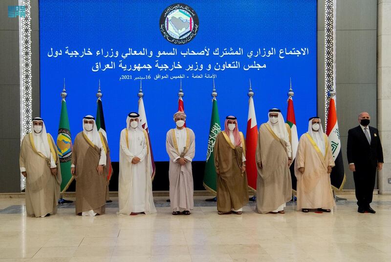 Iraq's Foreign Minister Fuad Hussein attended the Gulf Co-operation Council meeting in Riyadh. SPA