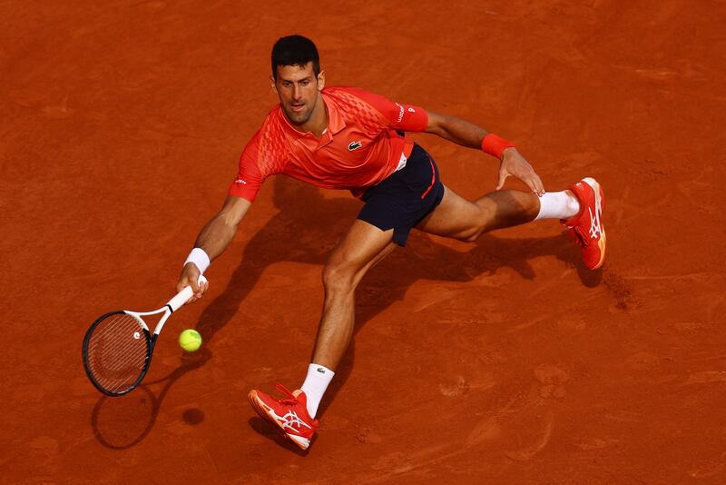 Serbia's Novak Djokovic in action during the final. Reuters