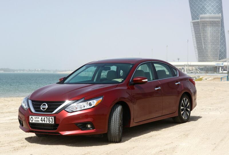 Abu Dhabi, United Arab Emirates - The new Nissan Altima 2018 along the riverbank in Abu Dhabi, on March 11, 2018. (Khushnum Bhandari/ The National)