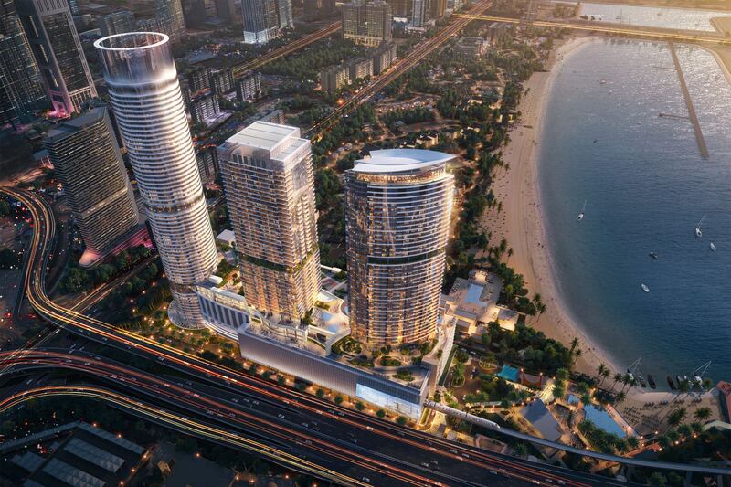 Nakheel's Palm Beach Towers development on Palm Jumeirah. Photo: Nakheel