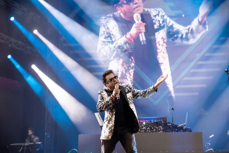 A R Rahman performs at the Etihad arena in Abu Dhabi. All photos: Wizcraft