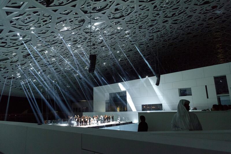 ABU DHABI, UNITED ARAB EMIRATES - NOVEMBER 08:  General view of The Louvre Abu Dhabi Museum Opening on November 8, 2017 in Abu Dhabi, United Arab Emirates.  (Photo by Luc Castel/Getty Images)