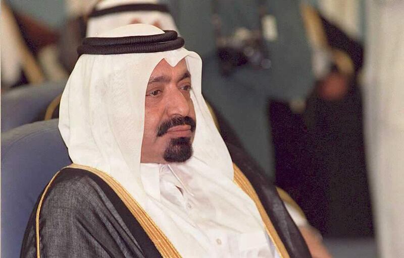 Sheikh Khalifa bin Hamad Al Thani pictured in 1988. The UAE President, Sheikh Khalifa bin Zayed, offered condolences to Qatar’s ruling family and to the people of Qatar. AFP Photo