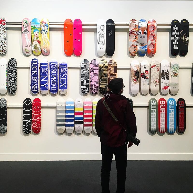A full collection of Supreme skateboards goes up for auction by Sotheby's on January 25.