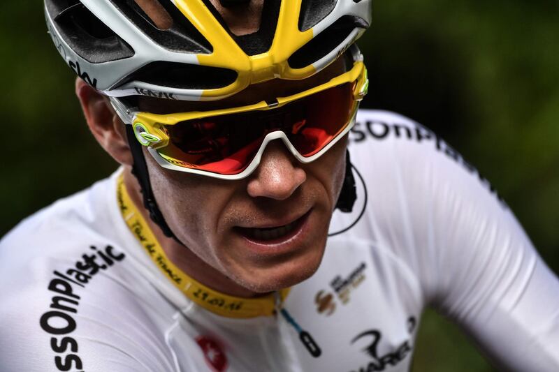 Great Britain's Christopher Froome rides during the last stage of the tour. AFP