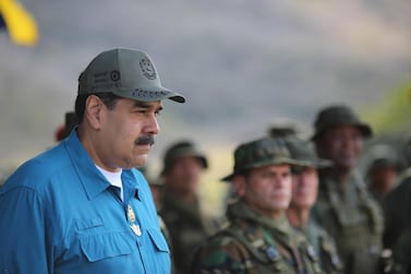 Embattled President Nicolas Maduro Sunday during an event with members of the military where he asked the troops to take care of the 'union' and 'loyalty' to the National Armed Forces. EPA