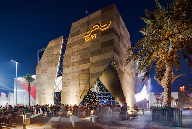 Visitors outside the Egypt pavilion at Expo 2020 Dubai. Photo: Expo 2020 Dubai