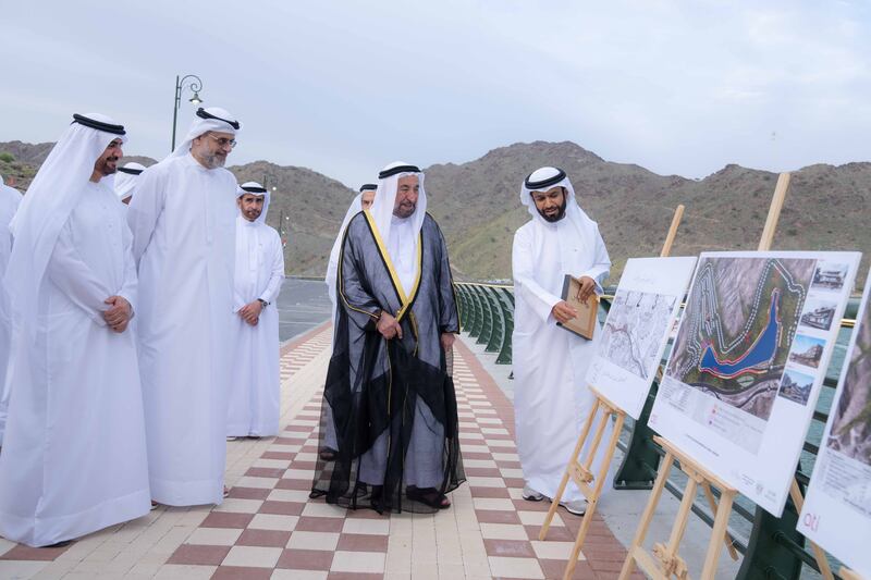 Sheikh Dr Sultan tours Al Hefaiyah Lake, which has an area of 132,000 square metres