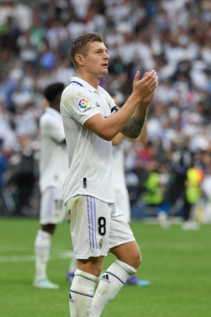 Toni Kroos – 9 A 250th La Liga appearance for the German, he was terrific in the build-up to the first goal, holding off Busquets before poking the ball through to release Junior on a break. He had an opportunity to score just after the restart, but his effort flew over the crossbar. AFP
