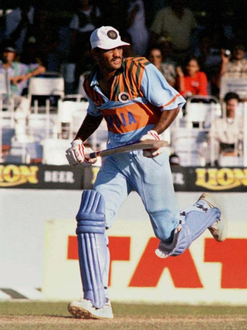 Indian batsman Mohammad Azharuddin takes quick run during the third and final one-day international against Sri Lanka at Colombo August 24. Reuters