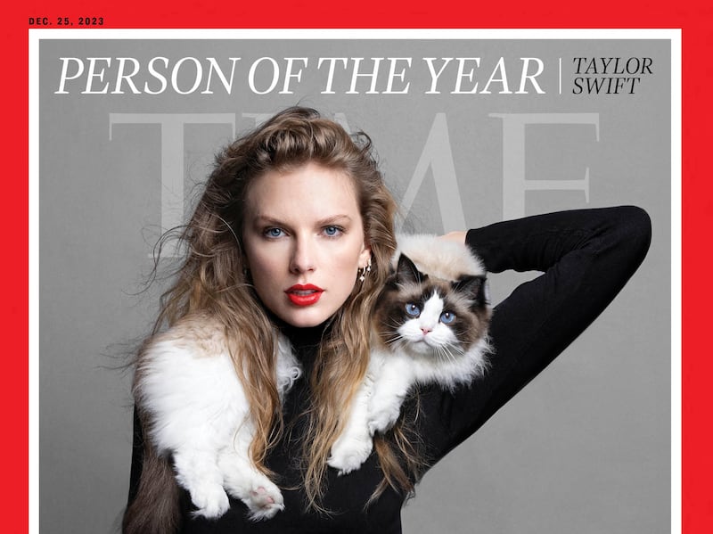 Taylor Swift on the cover of Time magazine after the accolade. AFP