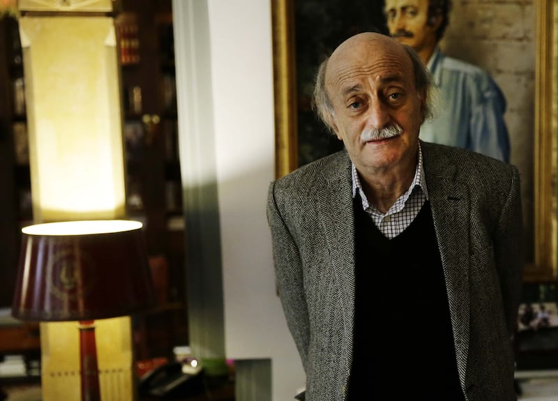 Lebanese Druze leader Walid Joumblatt stands at his house in Beirut's Clemenceau street on February 7, 2017. (Photo by JOSEPH EID / AFP)