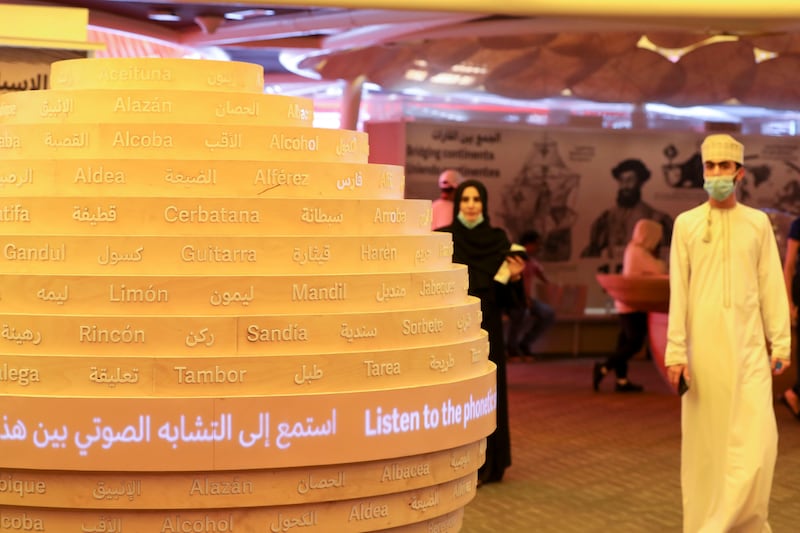 Visitors walk through the Spain pavilion. Khushnum Bhandari/ The National