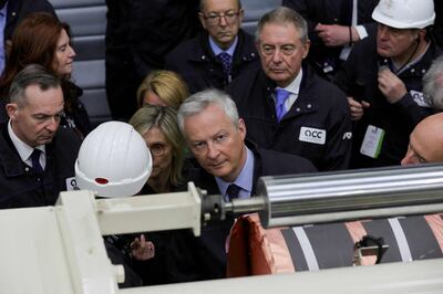 French Finance Minister Bruno Le Maire visited the gigafactory in Billy-Berclau on its opening day. AFP 