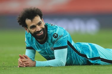 Liverpool's Mohamed Salah enjoys the victory over Arsenal. Reuters