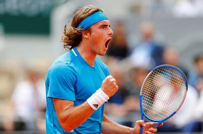 Tennis - French Open - Roland Garros, Paris, France - May 26, 2019  Greece's Stefanos Tsitsipas celebrates winning his first round match against Germany's Maximilian Marterer  REUTERS/Kai Pfaffenbach