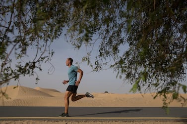 David Labouchere running in Mirdif, Dubai. Courtesy David Labouchere