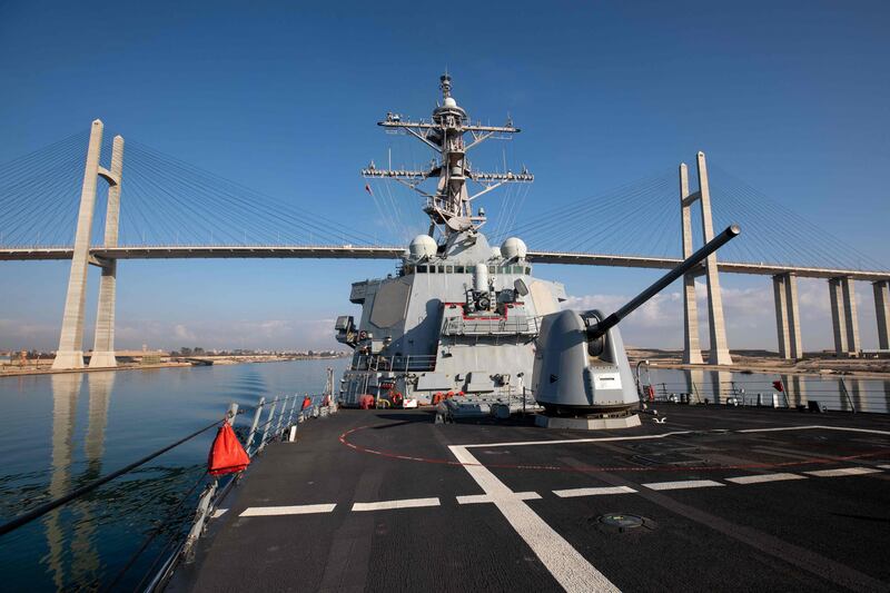 American and British jets and warships shot down drones and anti-ship missiles fired by the Houthis on Tuesday night, the US military said. AFP