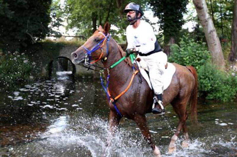 Sheikh Mohammed bin Rashid on Madji Du Pont during his successul World Endurance Championships ride