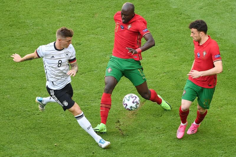 Danilo - 5: Portugal played with two holding midfielders but, like Carvalho, PSG man couldn’t handle opposition’s energy and quality. AFP