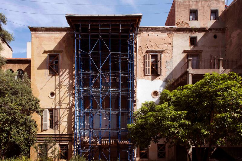 The exterior of the damaged heritage building in Beirut. Photo: Colombe Clier