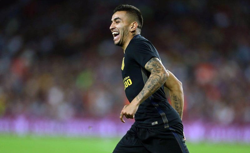 Atletico Madrid’s Angel Correa celebrates after scoring against FC Barcelona. Toni Albir / EPA