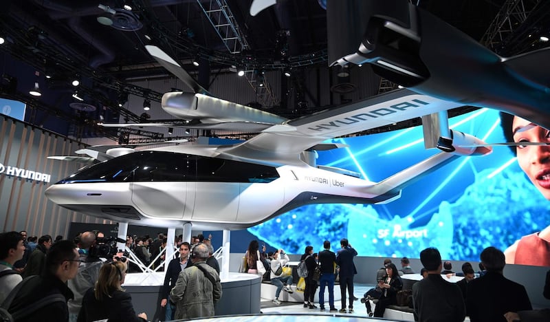 Hyundai's S-A1 electric Urban Air Mobility Concept hangs out at CES. AFP