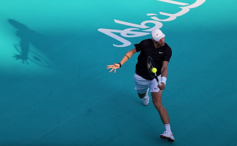 Denis Shapovalov in action during his quarter final match against Taylor Fritz. Reuters