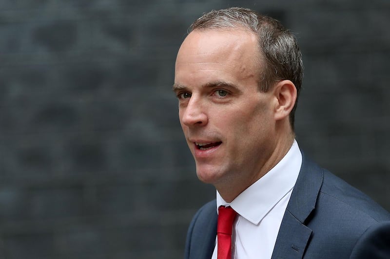 Britain's Secretary of State for Exiting the European Union (Brexit Minister) Dominic Raab arrives at 10 Downing Street in central London for the weekly cabinet meeting on September 11, 2018. (Photo by Daniel LEAL-OLIVAS / AFP)