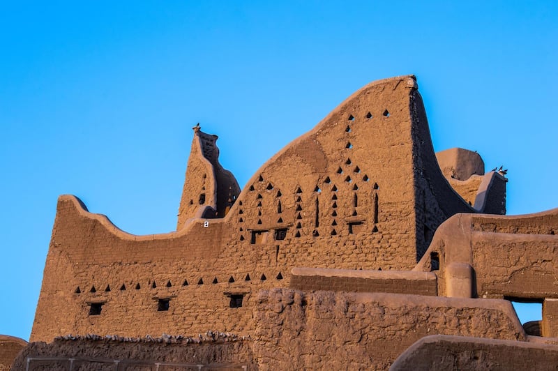 Silhouette of Salwa Palace in At-Turaif in Ad Diriyah. Photo by THAMER AL AHMADI