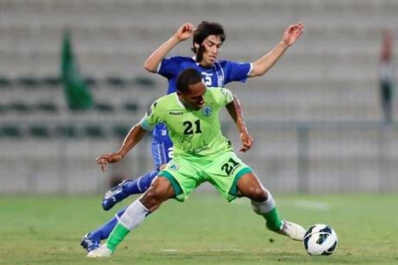Adel Abdulla, front, and his Al Shabab teammates dropped their Asian Champions League first leg match at home to Esteghlal 4-2, making the second leg at Tehran, Iran all the more difficult for the UAE side.