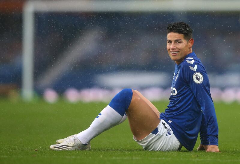 James Rodriguez during the 4-2 win over Brighton at Goodison Park. Getty