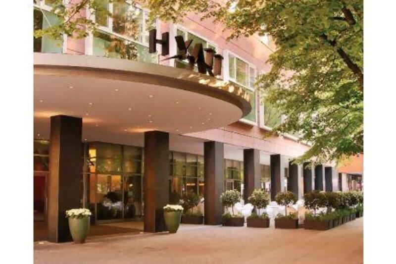 The buildings for sale include the Grand Hyatt Berlin, above, and the Arkaden shopping mall. Courtesy Hyatt hotels