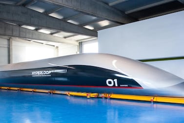 The Hyperloop capsule is capable of travelling at 1,230kph. Courtesy HTT
