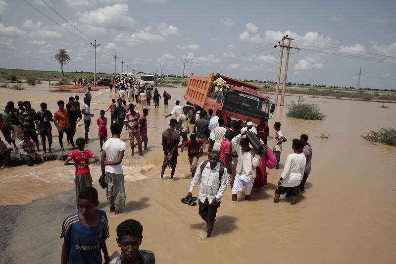 Sudan's National Council for Civil Defence says the flooding and heavy rain destroyed more than 42,300 homes and partially damaged about 64,300. AP