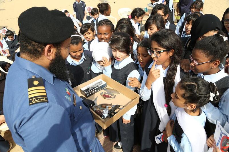 Dubai Customs launched an awareness campaign on the misuse of cold weapons at Al Warqa’a Fourth on February 26, 2014. The 3-day campaign is in line with its efforts to reduce the number of crimes in which cold weapons are used. Courtesy Dubai Customs