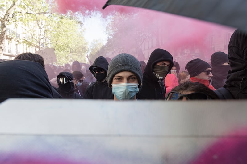 Protesters in Paris demonstrate against the rise of the far right in French politics. Getty Images
